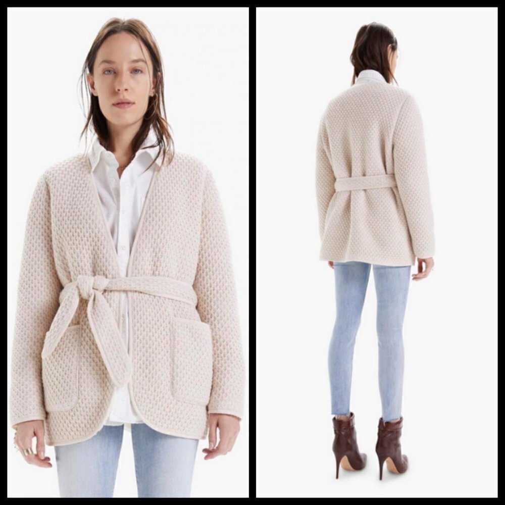 💕MOTHER💕 The Puffer Robe Sweater Jacket Textured Knit Sherpa Warm Bodies NWOT
